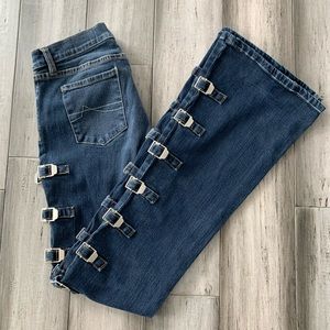 Allen B buckle flare jeans